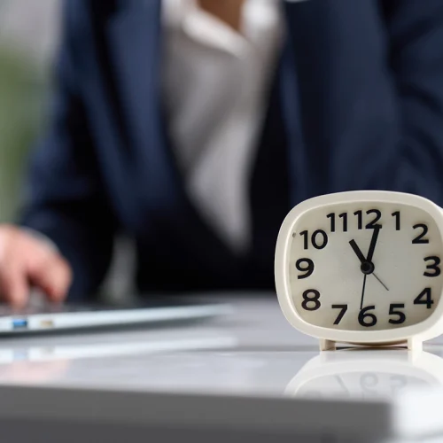 un homme devant un ordinateur avec une montre posée sur la table